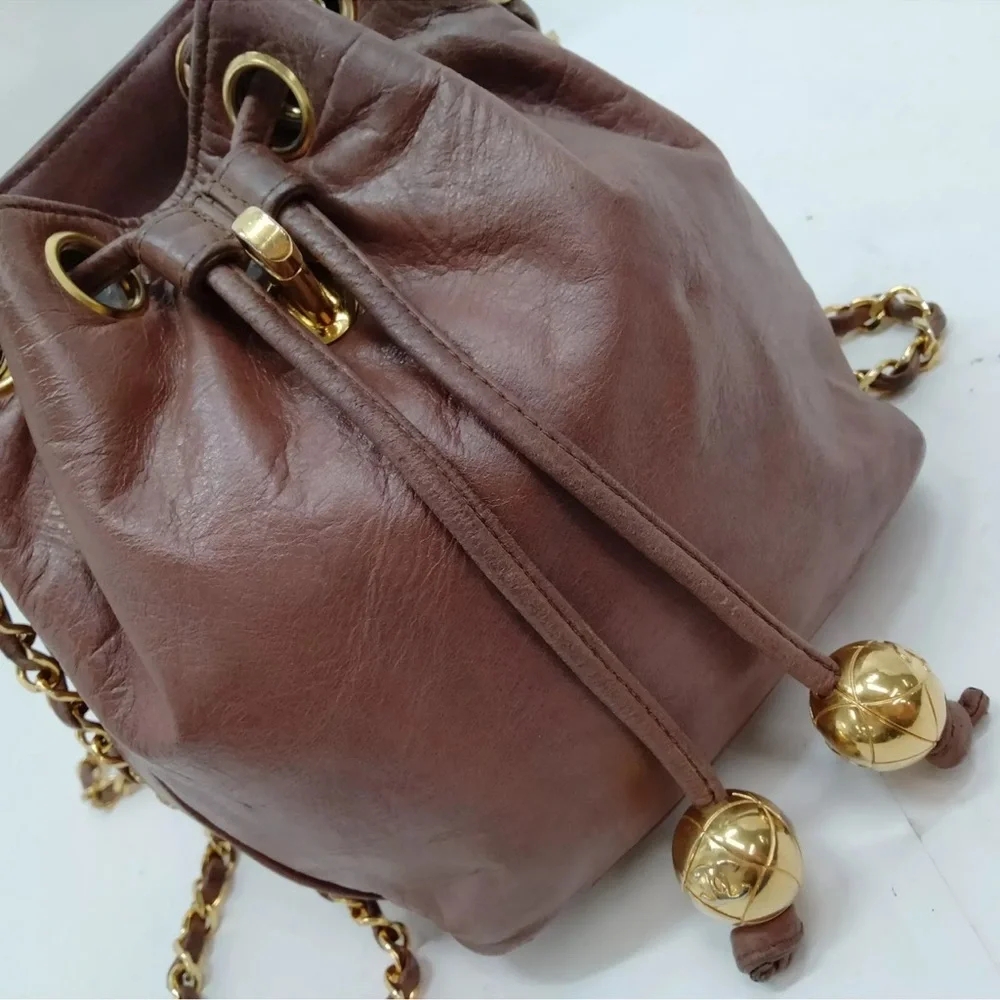 Rare Chanel crossbody chain brown leather bag - Picture 12 of 16